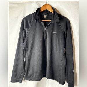 Patagonia‎ Women's L Black R1 Fleece Pullover Polartek Power Grid 1/4 Zip Shirt